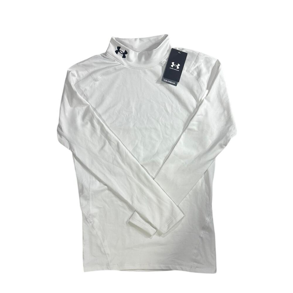 NWT Under Armour ColdGear Fitted Mock Neck Long Sleeve Shirt White Men’s XL